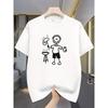 European sizes Summer 2025 New Men'S Stylish Casual Outdoor Short-Sleeve Round Neck T-Shirt with a "Creative Line Figure" Pattern Print.