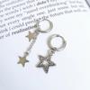 Gothic Punk Style Earrings Metal Drop Earrings Silver Color Star Crosses Pendant