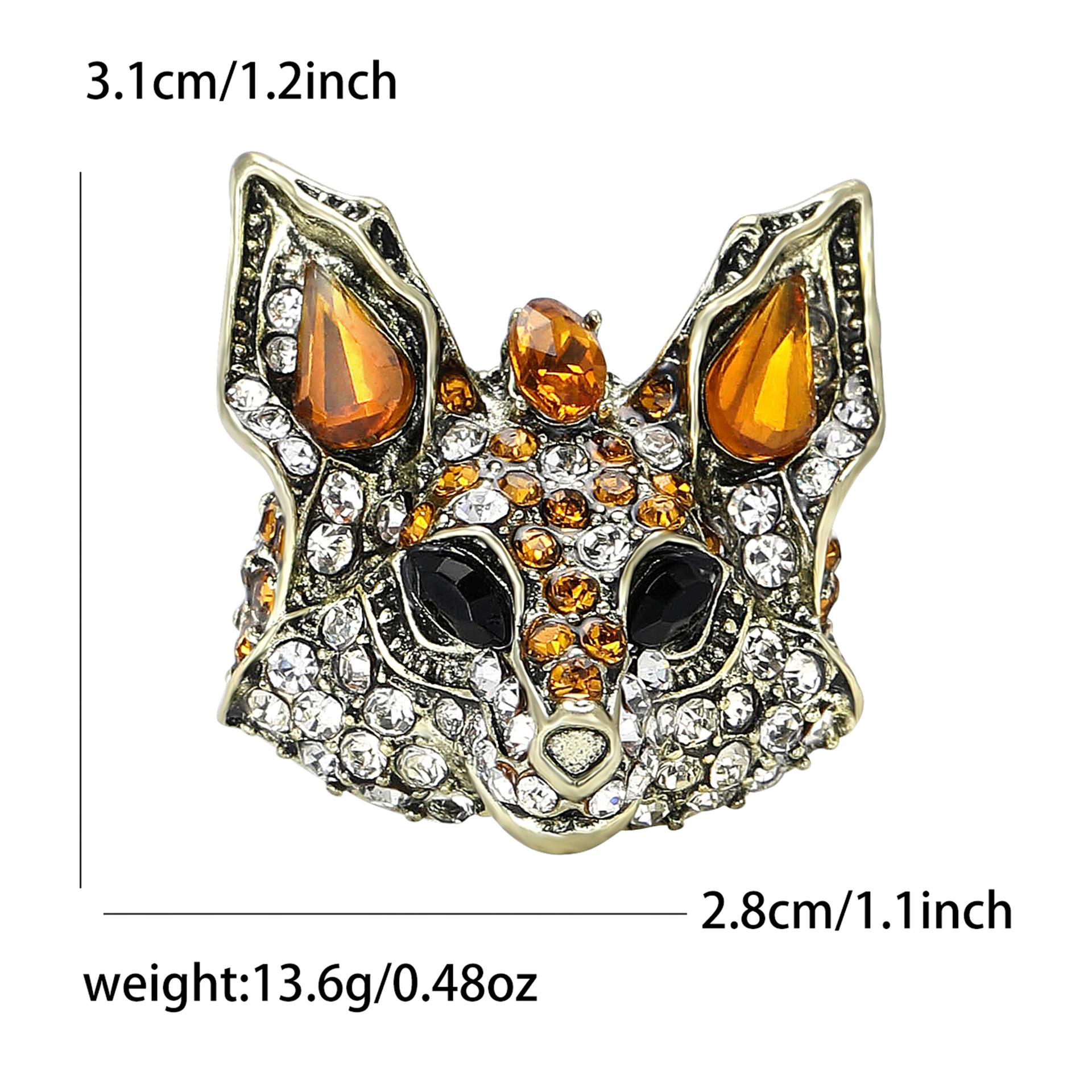 

Милая изысканная брошь из сплава со стразами в виде головы лисы, модная высококачественная мужская и женская одежда, ювелирное украшение-булавка для корсажа