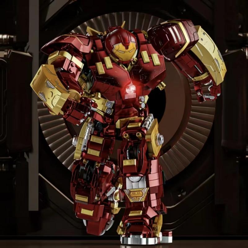 In Stock Marvel Iron Man Hulkbuster Mecha 2653 Particles Luminous Edition Avengers Plastic Assembly Model Boy Toy Festival Gift