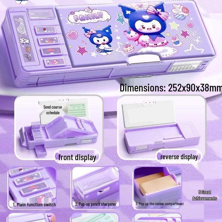 Høyteknologisk multifunksjonelt dobbeltsidig penal med passordlås for jenter og gutter