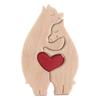 Wooden Bear Family Statue, Family Art Puzzle, Desk Ornament, Wooden Family Heart Puzzle, Home Decoration, Birthday Gift