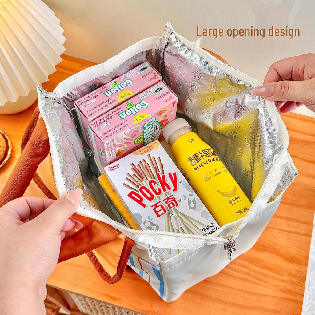 Cartoon Cute Double-Layer Insulated Lunch Bag for Students & Office Workers