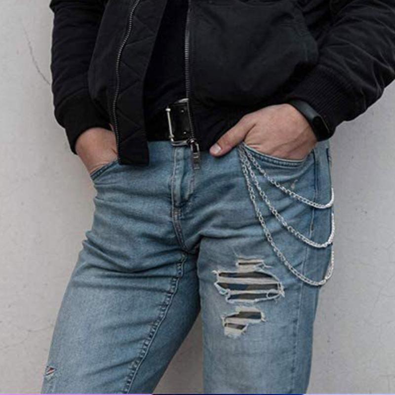 4pcs Pants Chain Multi Layer Wallet Chain Charm Jeans Chains Pocket Punk Chain Hip Hop Rock Style Chains for Women Girls