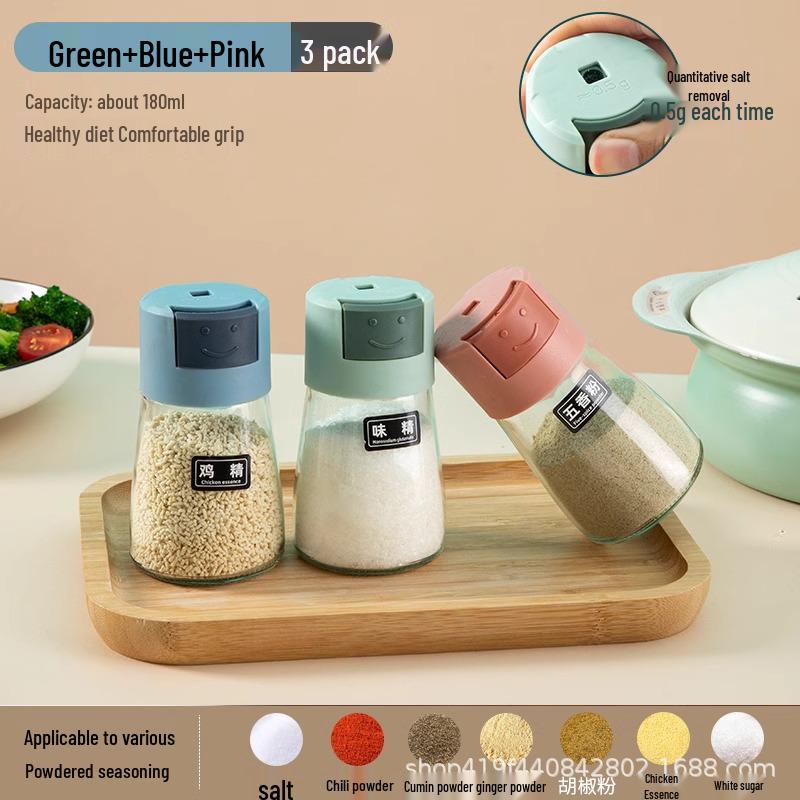 Newcomer Discount: Press-Type Kitchen Seasoning Jar - Salt Control, Sealed, Moisture-Proof