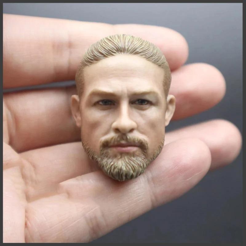 1/6 Scale Charlie Hunnam Head Sculpt PVC Male Head Carving Model Fit 12'inch Soldier Action Figure Body