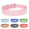 Halsbanden voor kleine honden, huisdierhalsbanden, PU-halsbanden met strass voor katten en honden, verstelbaar om te voorkomen dat huisdieren verdwalen