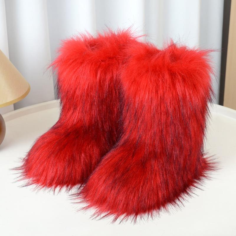 Evropské a americké přeshraniční vysoké ploché nadýchané boty zimní teplé sněhule dámské y2k pikantní dívčí středně vysoké imitace mývalí srsti