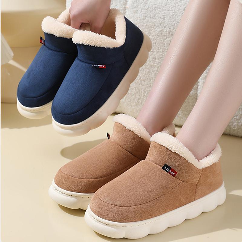 Fashion Shevalues 2024 Men Home Cotton Shoes Classic Fashion Warm Ankle Boots Fluffy Plush Padded Slippers For Man Super Soft Slippers