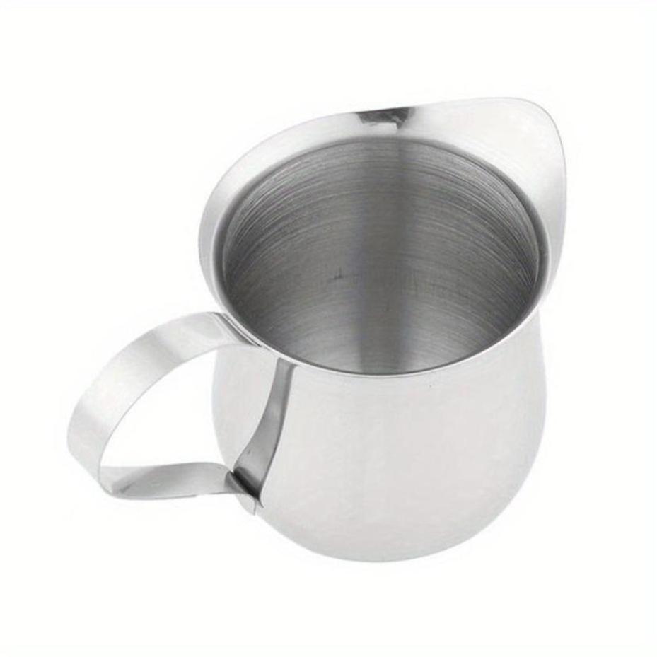 1 Pcs Stainless Steel Small Milk Cup Fashionable Coffee Milk Frother Latte Art Cup Sharp Spout Milkshake Cup Milk Frother Cup