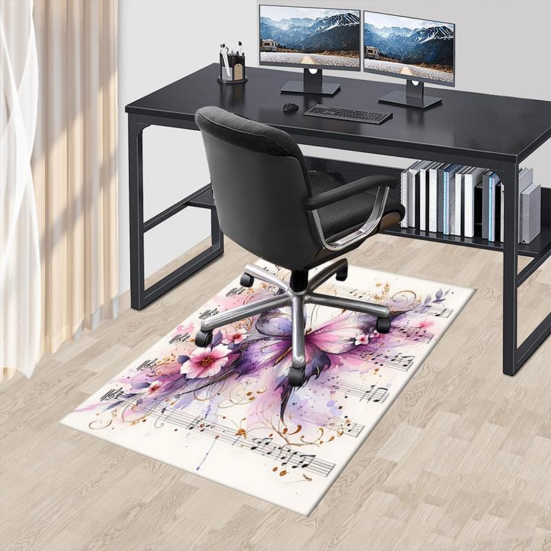 

Office Carpet Chair Mat: Large Size, Floral Butterfly Design for Home Decor, Suitable for Bedroom, Living Room, and Various Rooms - Perfect 60cm by 90cm