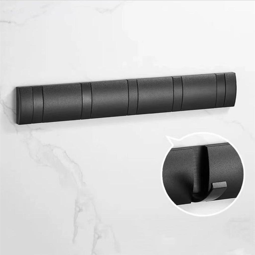 Wall-Mounted Folding Hook for Bathroom, Kitchen, Living Room, Wardrobe - 1 To 6 Row Hooks for Coats, Hats, and Clothes.