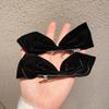 Lystrfac Korean Long Ribbon Bow Hairpin for Women Girls Hairclip Bangs Hairgrips Cute Back Head Top Clip Hair Accessories