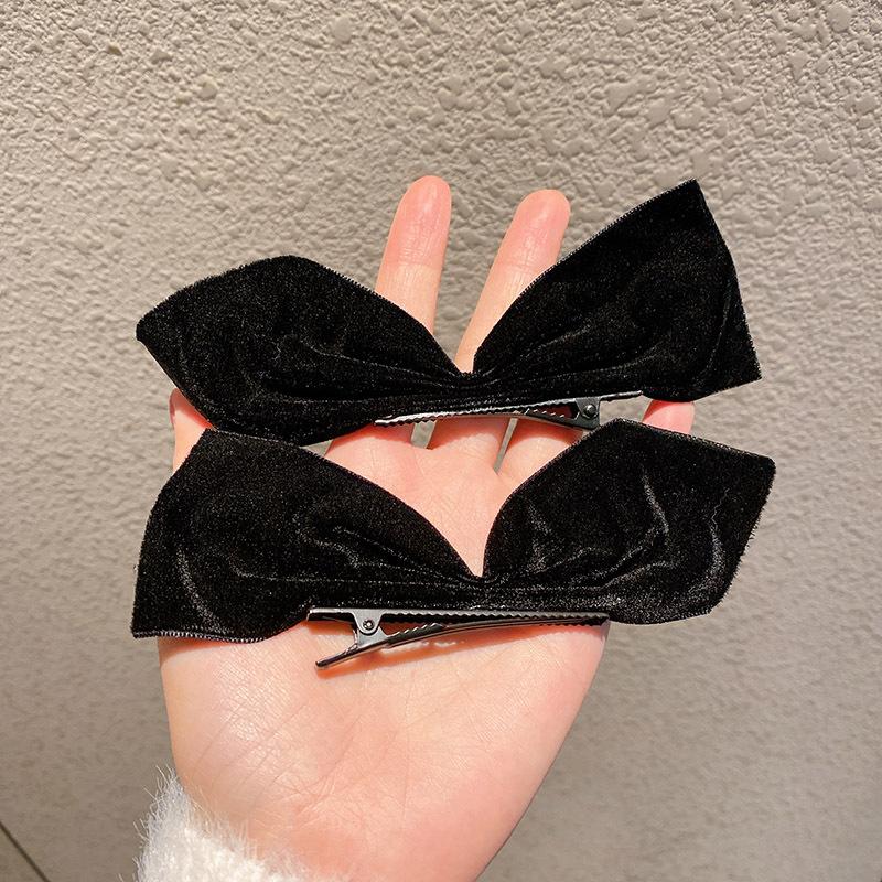 Lystrfac Korean Long Ribbon Bow Hairpin for Women Girls Hairclip Bangs Hairgrips Cute Back Head Top Clip Hair Accessories