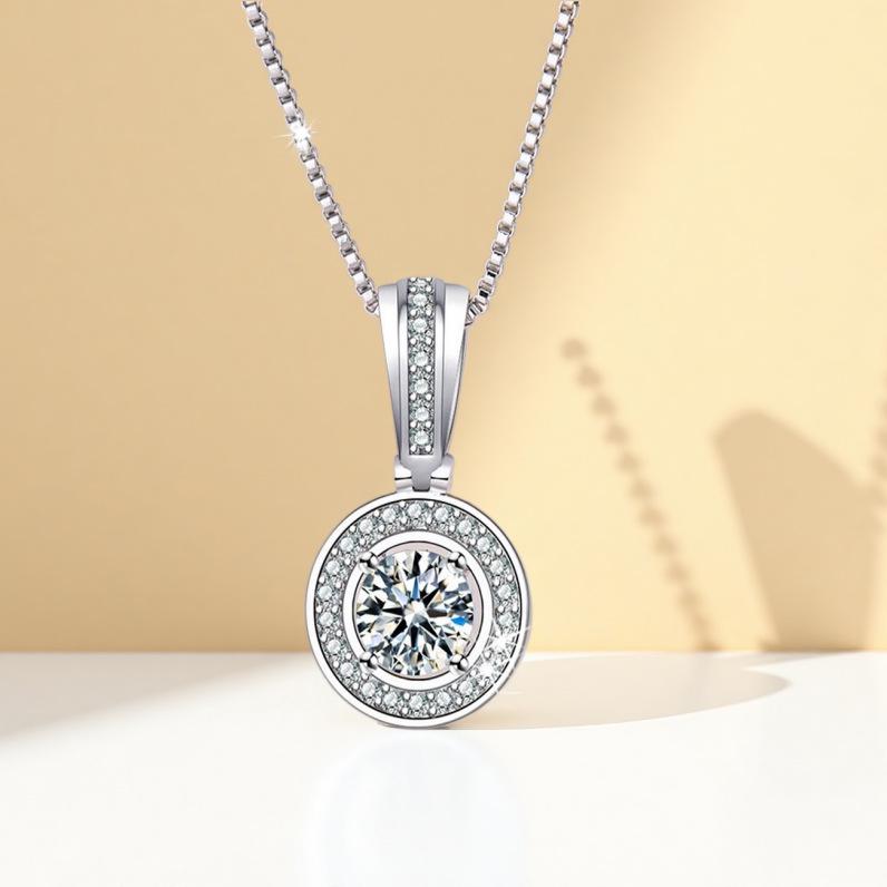 Imitation Moissanite Diamond Necklace - Popular European & American Jewelry, Hot Selling & In Stock Pendant Only