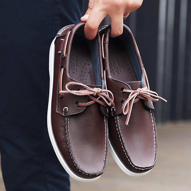 Casual Loafers Shoes Outdoor Leather Sneakers Shoes Classic Mens Leather Summer Trendy Designer Loafers Versatile Commute Shoes