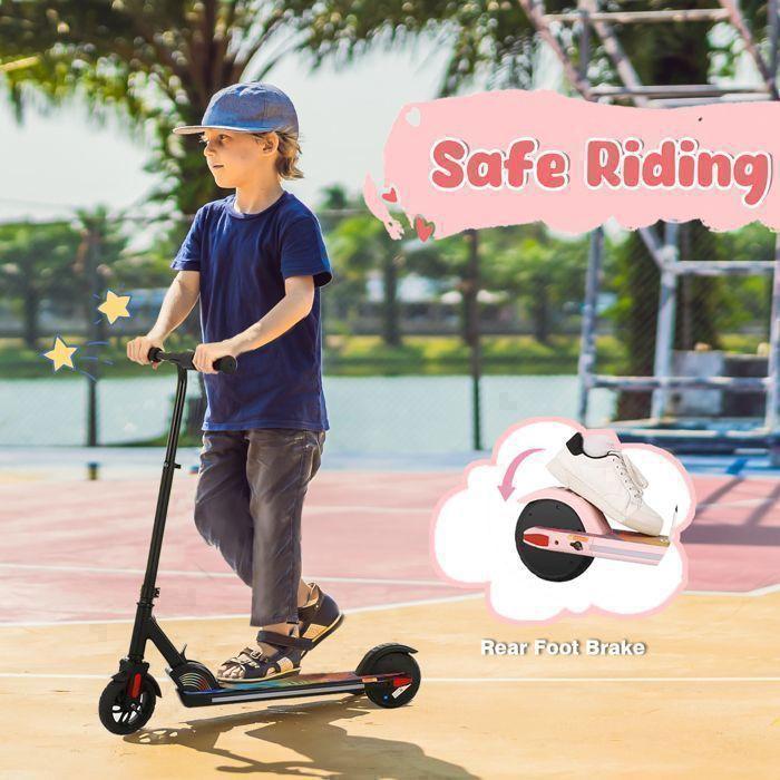 Trottinette Electrique Enfants Pliable-Moteur 150W-Batterie 2.6A-Autonomie 5-8km-Vitesse Max 16km/h,Noir