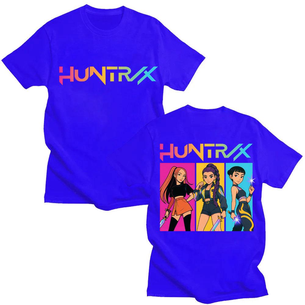 Kpop Anime Dämonenjäger Huntrix Girls Mode T-Shirts Männer Frauen Ästhetisches Manga T-Shirt Übergroß Baumwolle Lässig Street T-Shirt