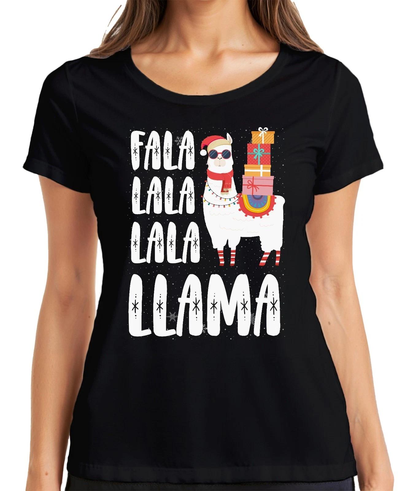 Fala Lala Lala Llama - Weihnachten Weihnachtsgeschenk Christmas Damen T-Shirt XL