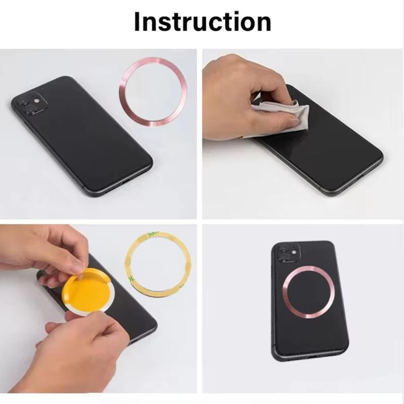 Universal Metal Phone Rings Pattern Magnetic Phone Plate Phone Holder Rings for Magnetic Car Mount Wireless Charging