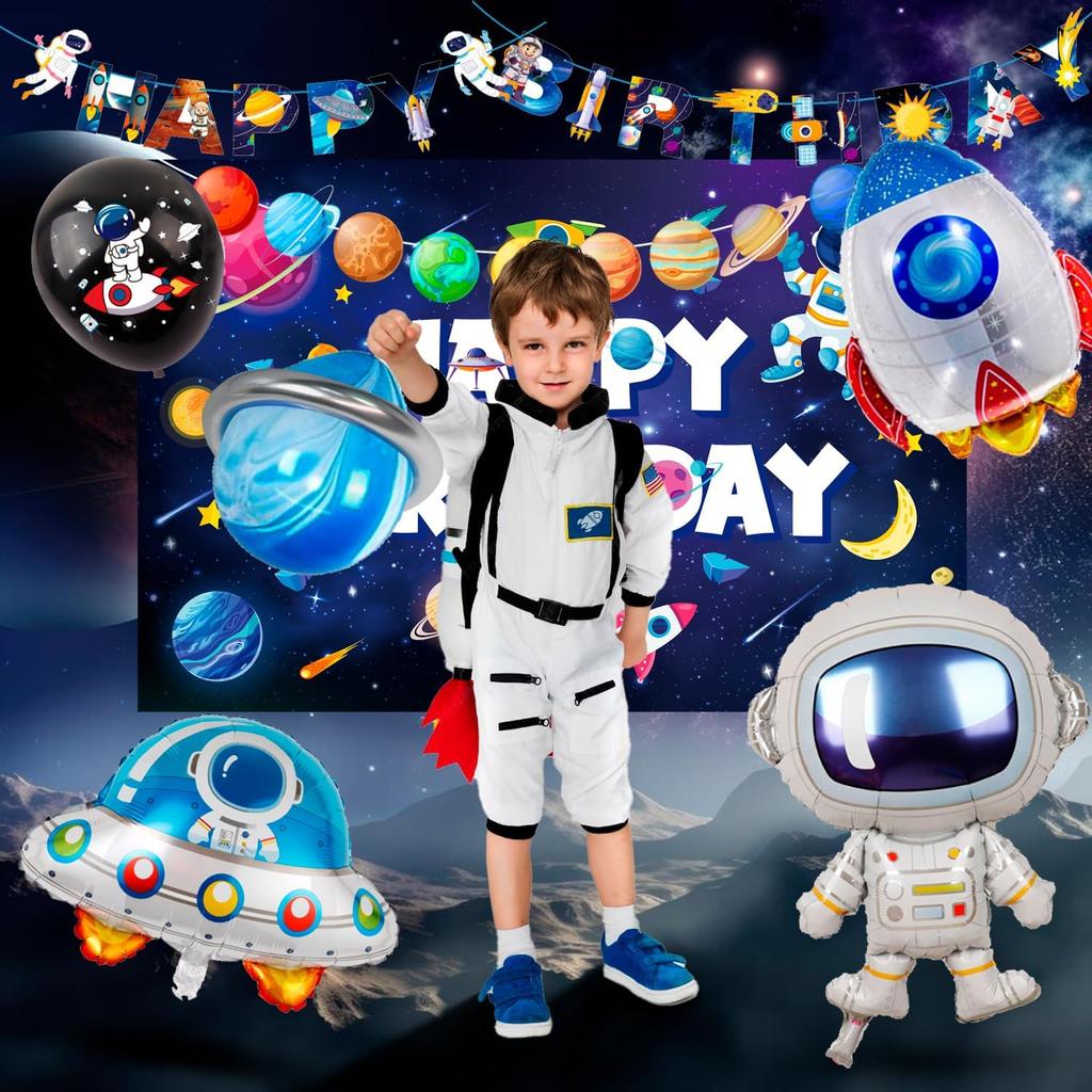 Space Birthday Party Decorations,118pcs Space Birthday Decorations Outer Space Birthday Tableware Set Outer Space Birthday Party Plates Tablecloth
