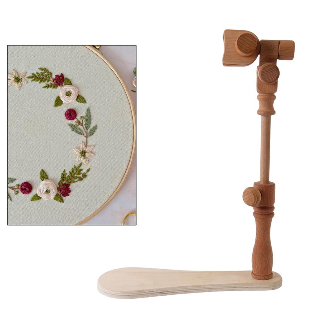 Wooden Cross Stitch Stand Accessories Cross Stitch Frame Solid Natural Beech Ring Desktop Embroidery Frame Rack for Cross Stitch