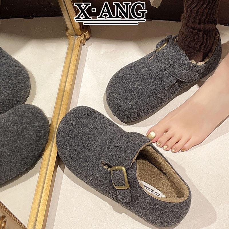 cm inner height increase women's shoes woolen all-inclusive children's velvet warm one-pedal cotton shoes lamb wool shoes