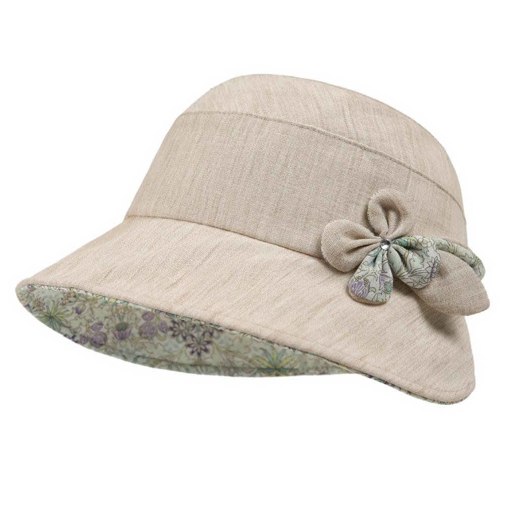 New Wide Brim Bucket Hat Flower Design Foldable Sun Hat Breathable Fabric Wide Brim Hat Outdoor Activities
