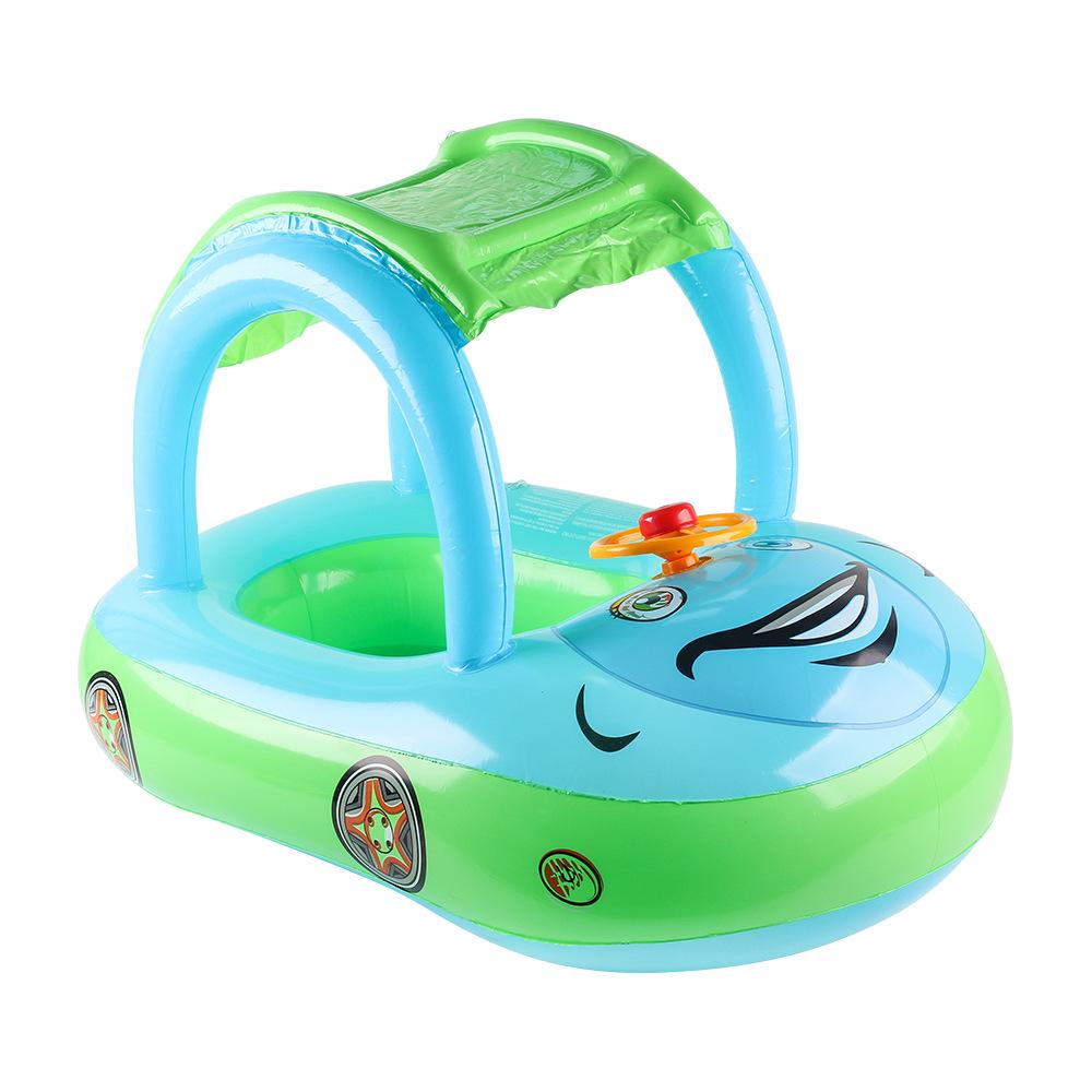 ABC Sunshade Baby Swimming Ring with Steering Wheel & Seat