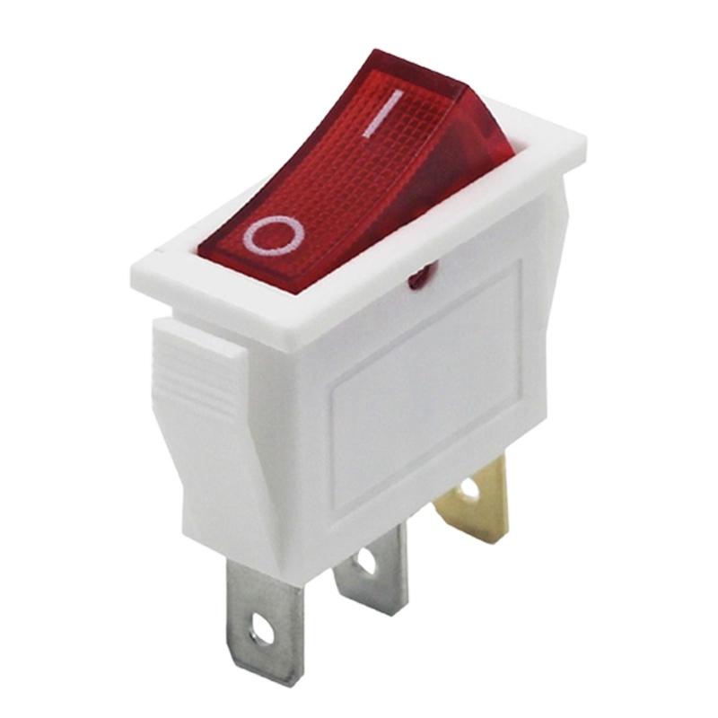 16A 250V Rocker Switches With Red Light Indicators LED Toggles Rocker Switches for Home Appliances And Fitness Equipment