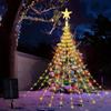 Solar LED Christmas Tree Waterfall Lights – Waterproof Outdoor Decorative Lights for Festive Courtyard Arrangements