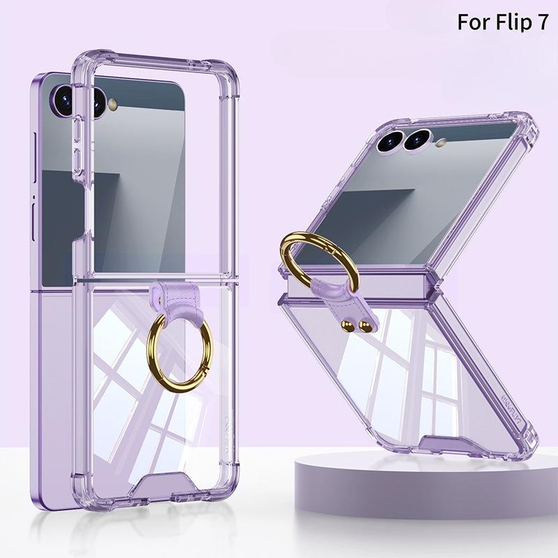 Case for Samsung Galaxy Z Flip 7 with Hinge Protection and Ring Holder
