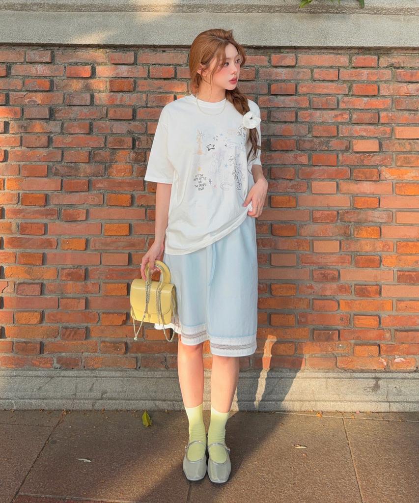 ROEM [Roem X Eunchae] Loose Fit Drawing T-Shirt Rmhwg26Yt1