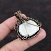 Titanium Coated Shell Pendant Copper Wire Wrapped Pendant Handmade Pendant Copper Jewelry Gemstone Pendant Gift For Mother Wire Wrap Jewelry