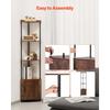 VEVOR 5 Tier Corner Shelf, Tall Corner Stand with LED Light and Doors, Wall Shelves Tower Storage Organizer, Metal Frame & Wooden Shelves