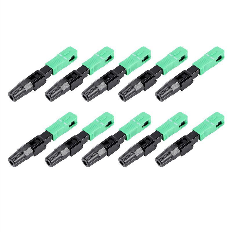 A84E-40Pcs Sc/Apc Fiber Optic Connector Embedded Single Mode Component Fiber Optic Quick Connector-Black + Green