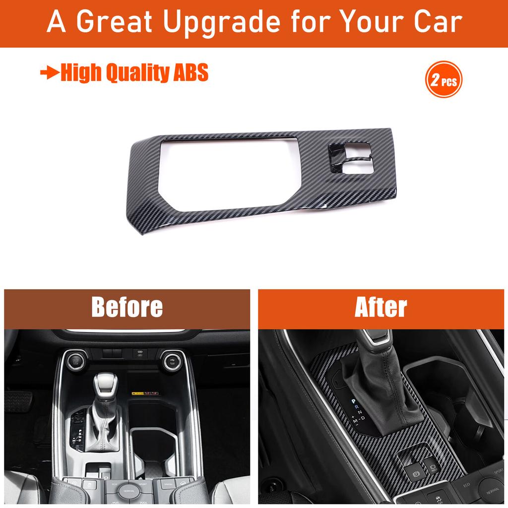 ABS Carbon Fiber Center Gear Shift Panel Trim For Toyota Grand Highlander 2024+