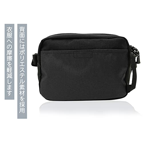 Bolsa Transversal Clássica com Fita de Logo em Nylon para Uso Externo, Mini Bolsa de Ombro/Média, Preta, Tamanho Único