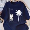 Camiseta Gráfica de Palmeira Cidade Irmã Internacional, Macia, Respirável e Resistente ao Desbotamento, Corte Clássico para Uso Casual Diário