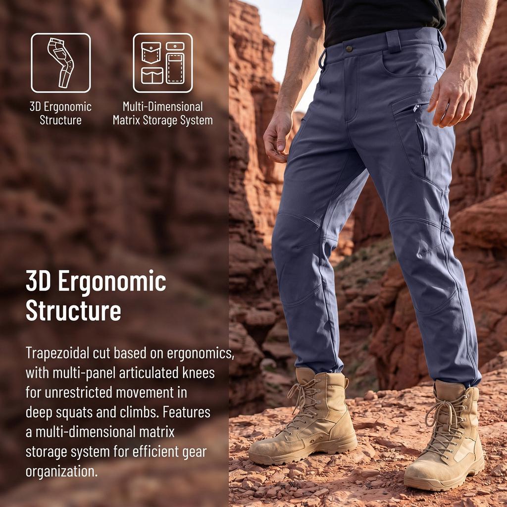 Men Pants Multi Pocket Breathable Outdoor Hiking Fishing Construction Work Trousers for Daily Use