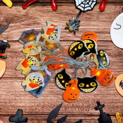 Halloween Light String Ghost LED Decorative Light String Holiday Decorative Light Battery Powered For Holiday Home Decoration