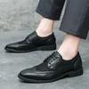 Britain Men Pointed Black Breathable Mesh Patchwork Casual Dress Homecoming Brogues Shoes Male Formal Wedding Oxfords Footwear