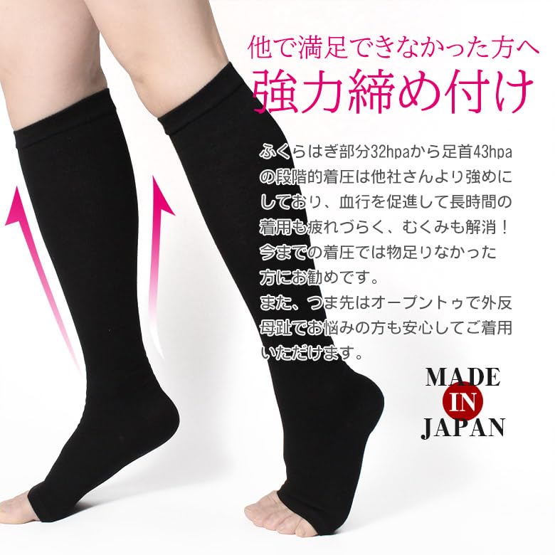 Set of 5 Taiyo Knit Compression Long Cotton Strong Size Socks, Sole, Blend, Compression, 112-5p (23-25cm)