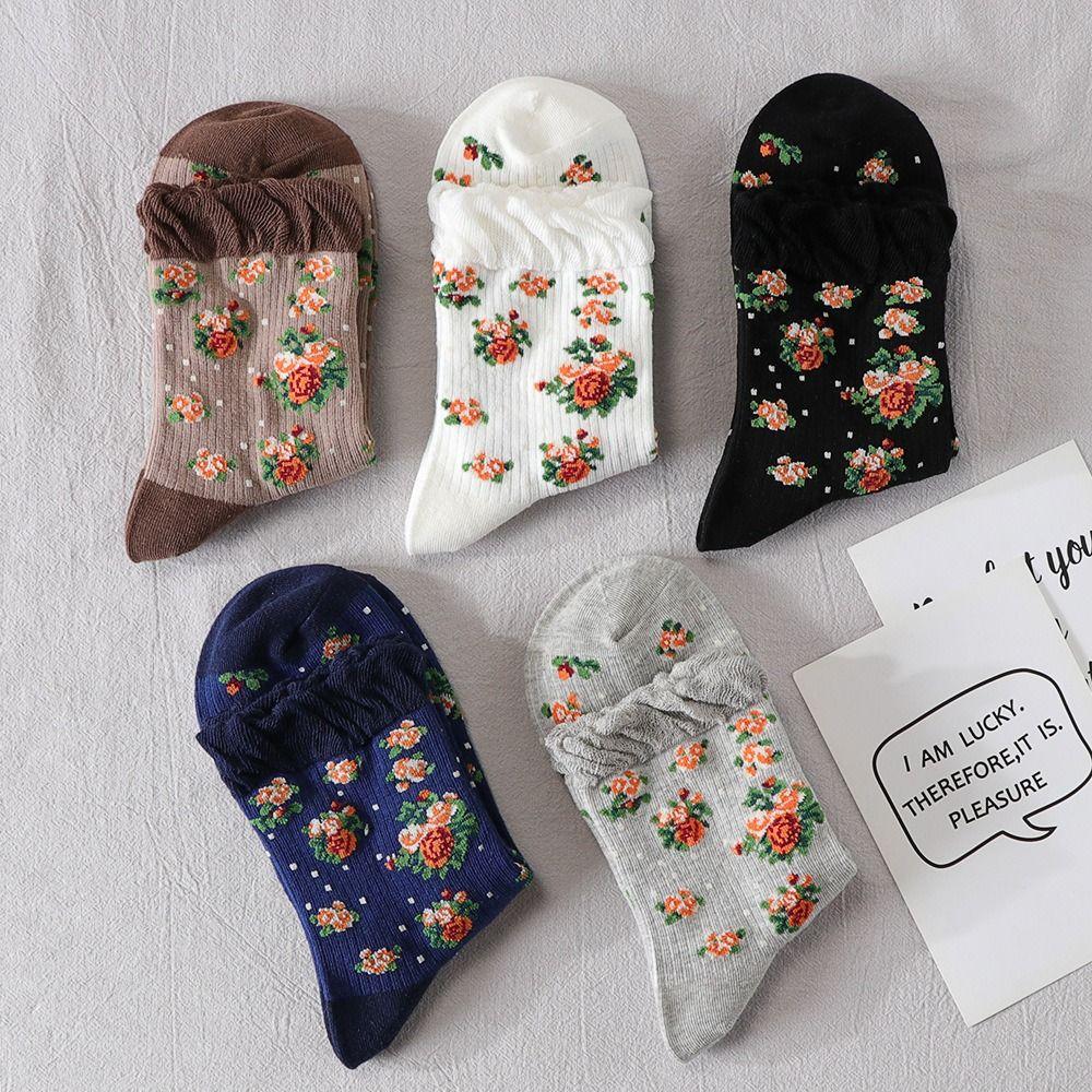 

Ultra-thin Flower Ruffle Socks Anti-Friction Foot Vintage Socks Women Women