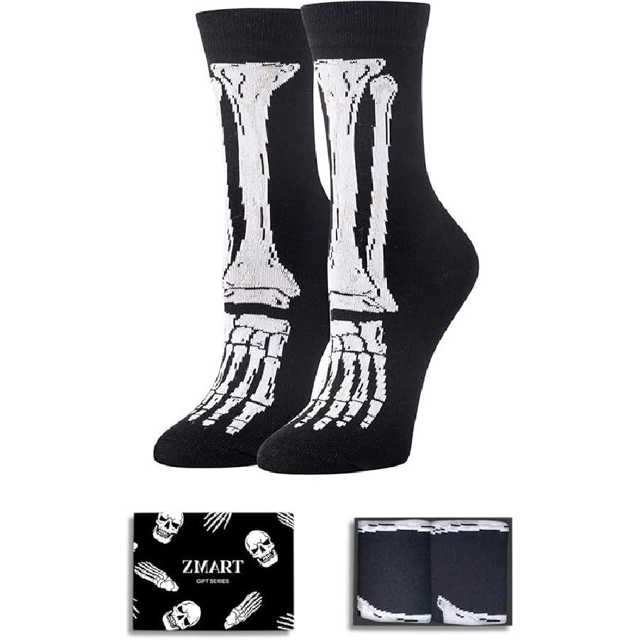 Zmart Halloween Gifts for Kids - Halloween Socks for Boys Girls Teens Adults, Skeleton Socks 2-3 Years