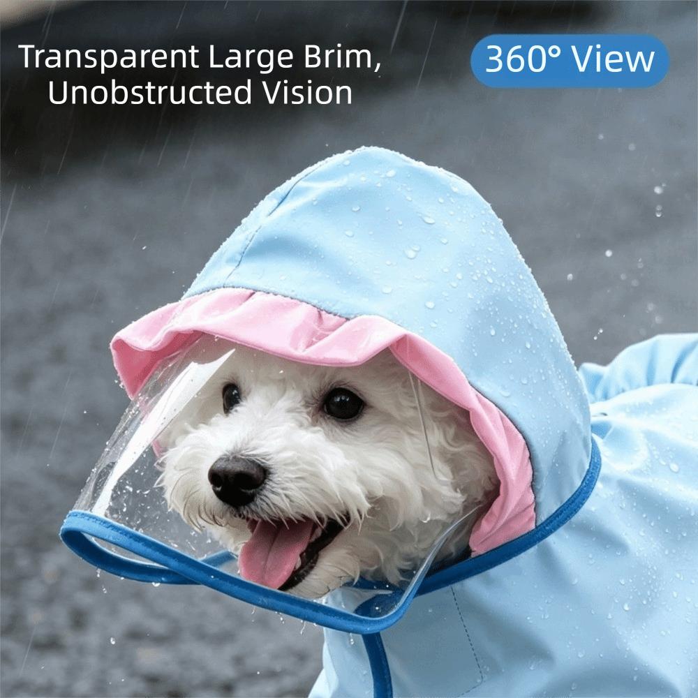 Windproof Waterproof Dog Coat With D-ring Pet Poncho All Weather Dog Rain Cloak Rainy Day