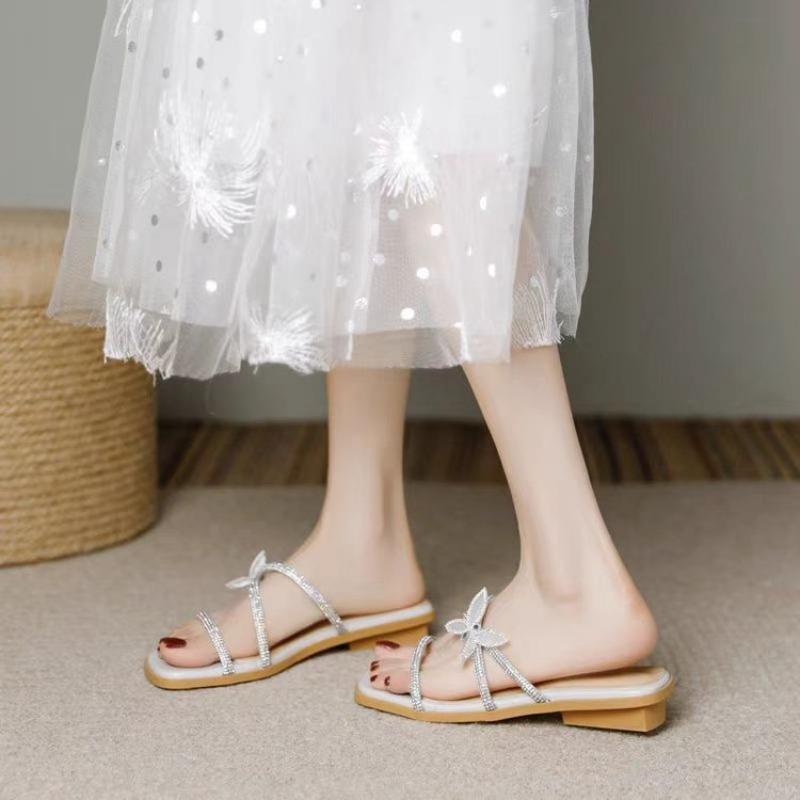Fashion Fashionable and Minimalist Fresh Color Matching Exquisite and Versatile Color Blocking Design Women's Slippers