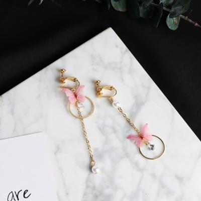 Earrings, Chain, Daily, Lovely, Butterfly Pendant, Bracelet
