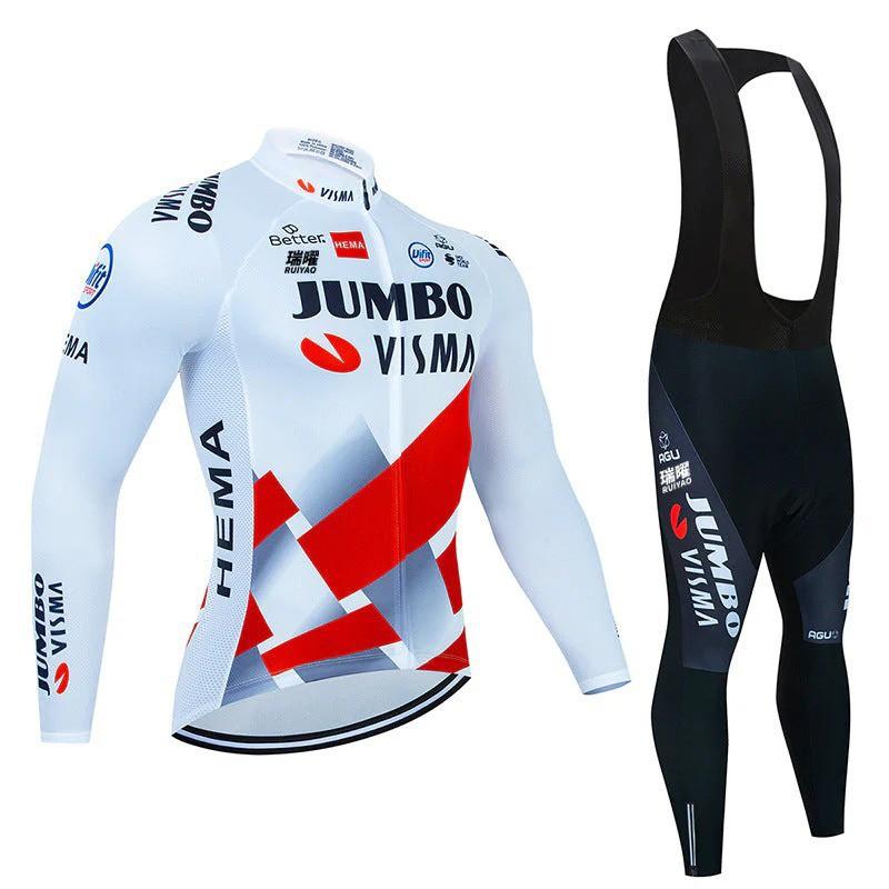 Unisex Long Sleeve Fleece-Lined Cycling Jersey Mountain Road Bikes Wear