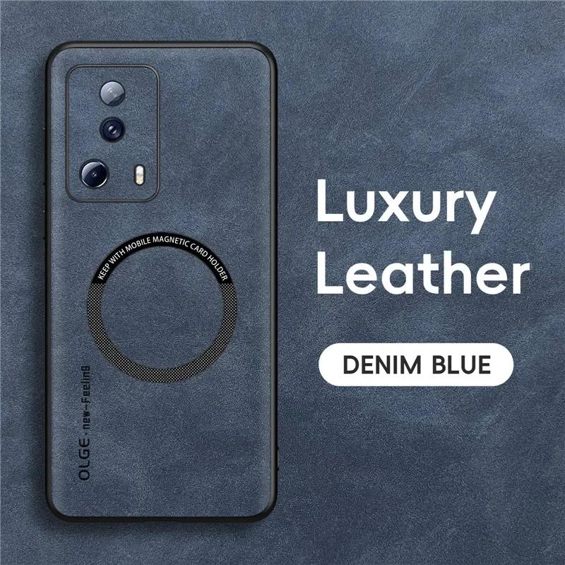 Magnetische Retro-Leder-Weichhülle für Xiaomi 13 Lite Xiaomi13 Lite Kabelloses Laden Handyhülle Abdeckung